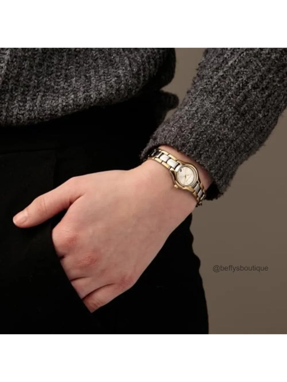 Women's Date Function Bracelet Watch Quartz Analog 24mm Two-Tone